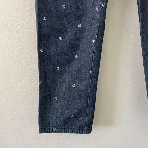 5/$25 Liz Claiborne Chambray Cotton Anchor Nautical Straight Leg Pants 10 - Picture 5 of 9
